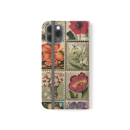 Vintage Floral Stamp Collection Flip Case