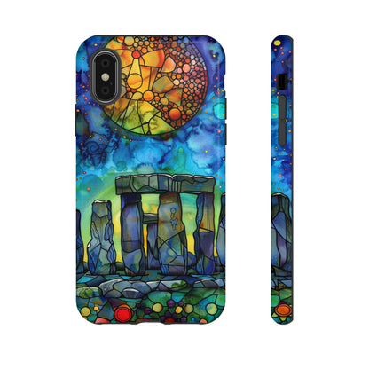 Stonehenge Neolithic Full Moon Stained Glass Watercolor Phone Cover