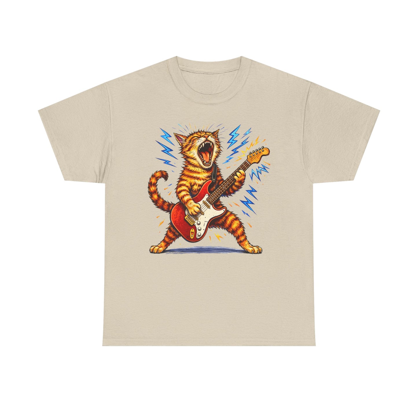 Rock and Roll Cat Electric Guitar Vintage T-Shirt
