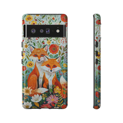 Foxes in the Floral Garden Phone Case