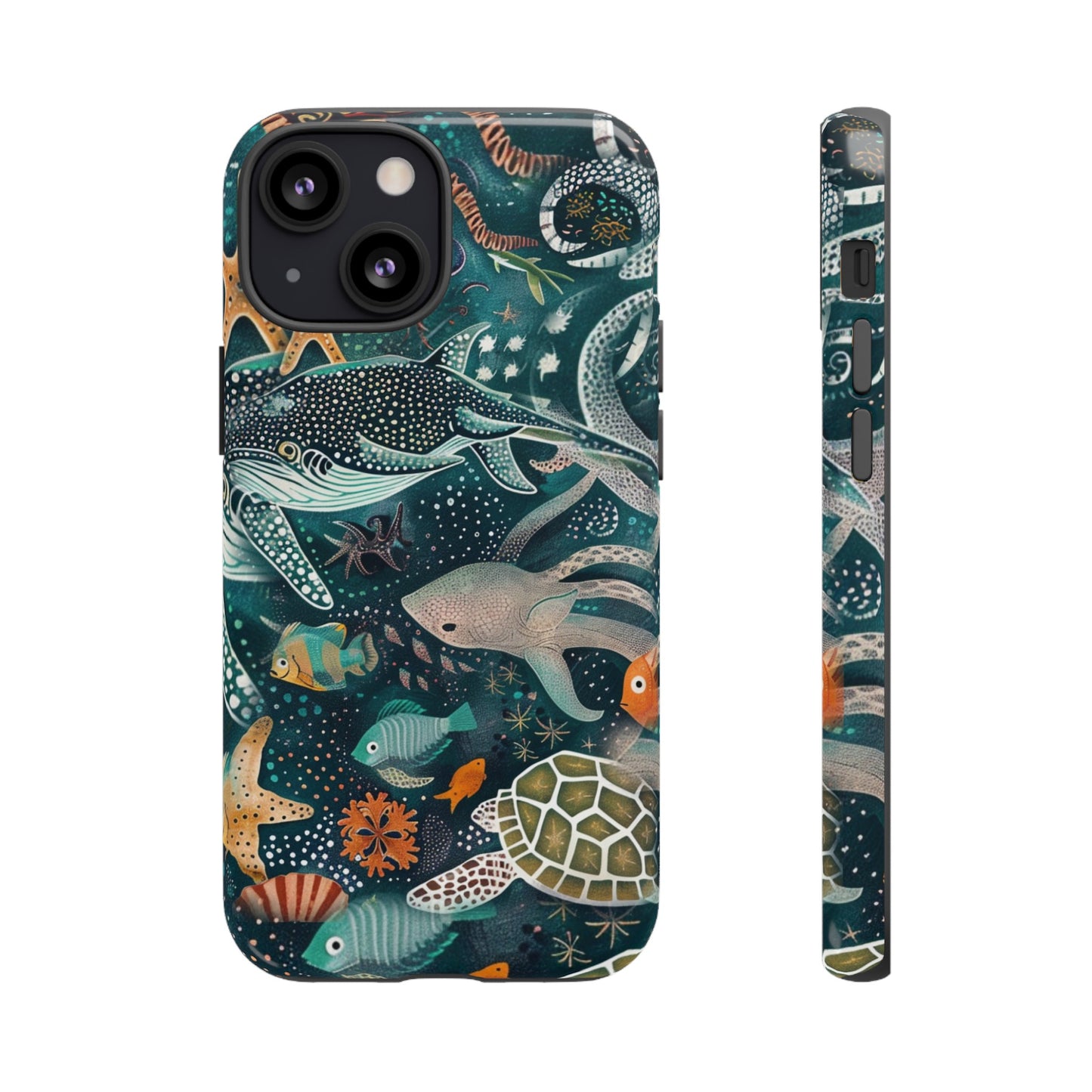 Undersea World Shark, Turtle, Manta Ray Phone Case