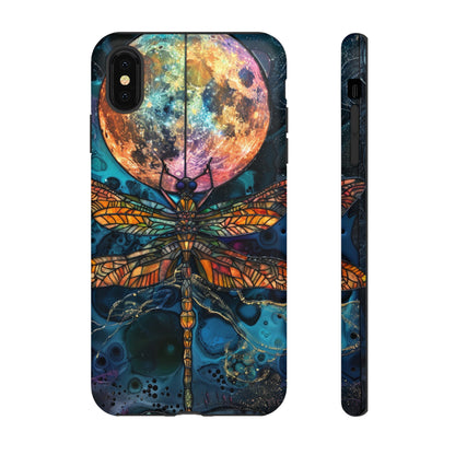 Full Moon Stained Glass Dragonfly Phone Cover