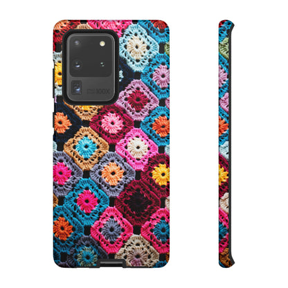 Vintage Floral Crochet Blanket Knit Look Phone Case