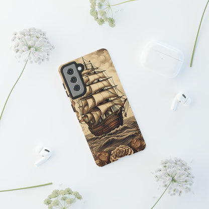 Vintage Tattoo Style Pirate Ship Phone Case