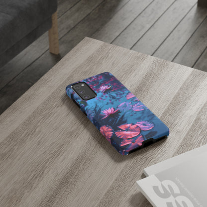 Magenta and Blue Color Zen Lily Pad Phone Case