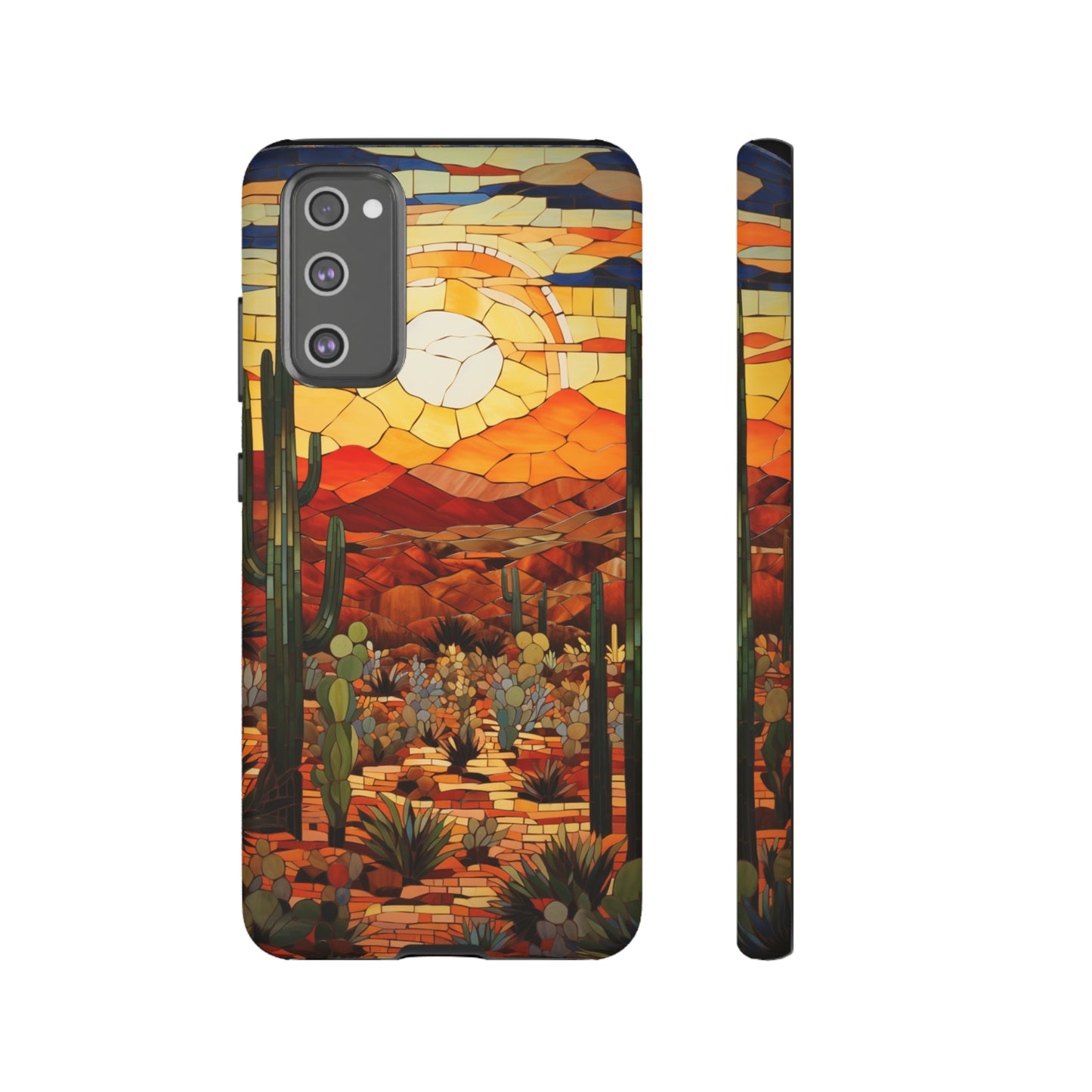 Desert Sunset Cactus Mosaic Tile