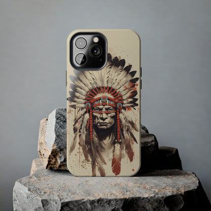 Proud Heritage: Native American Chief Headdress | Iconic Tribal iPhone Case for Models 11 through 14 Pro Max