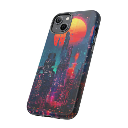 Cyberpunk Full Moon Cityscape Phone Case