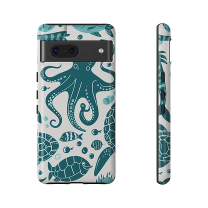 Undersea World Octopus, Turtle, Manta Ray Phone Case