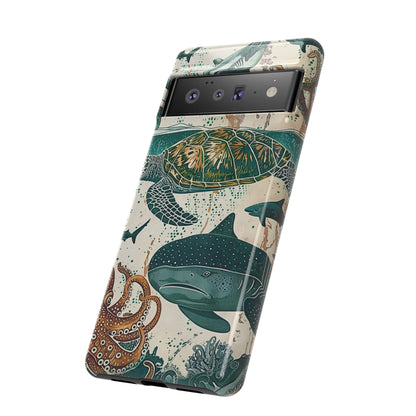 Undersea World Shark, Turtle, Manta Ray Phone Case