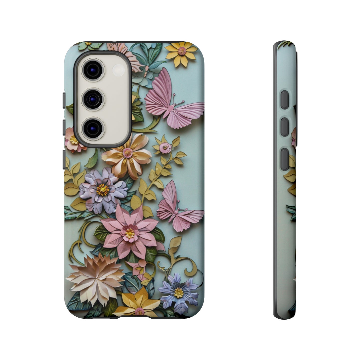 Pastel Pink Butterflies and Flowers iPhone Case