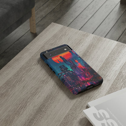 Cyberpunk Full Moon Cityscape Phone Case