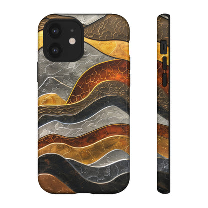 Abstract Gold and Silver Mountain Design Phone Case