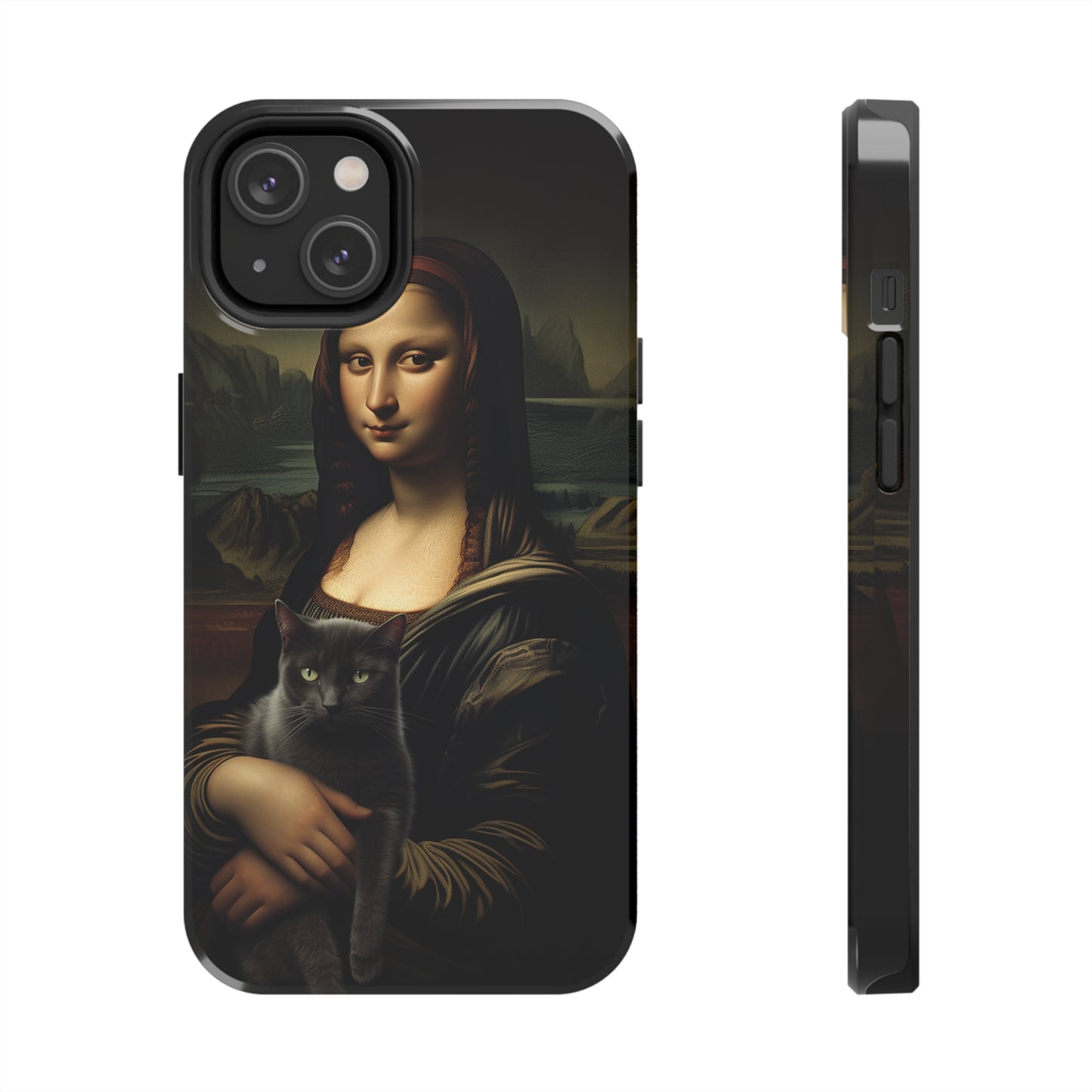 Mona Lisa with Cat iPhone Case | Art Phone Cases