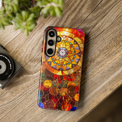 Cosmic Stained Glass Mandala Phone Case