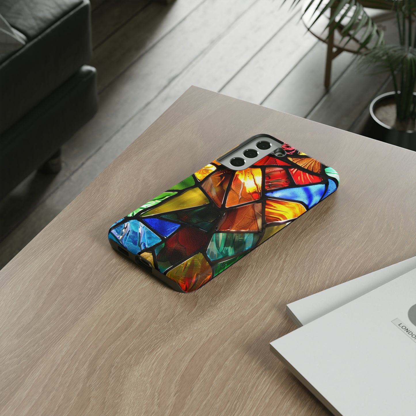 Color Explosion Abstract Stained Glass Phone Case