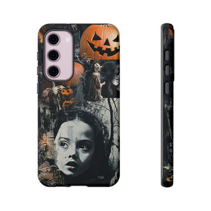 Vintage Halloween Collage Wednesday Goth Style Jackolantern Spooky Phone Cover