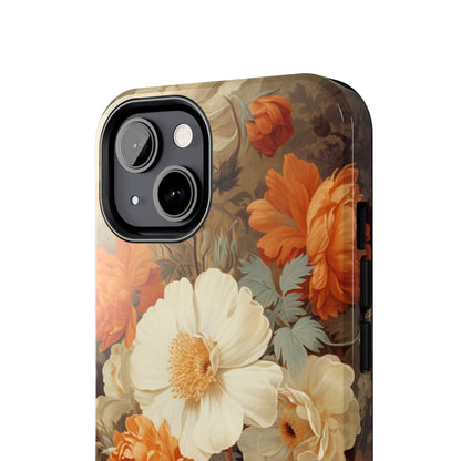 Vintage Floral Aesthetic Phone Tough Case Antique Print for iPhone 14 11 Pro 12 13 XR XS X 7+ 8 Boho Nature Flowers Cottage Core