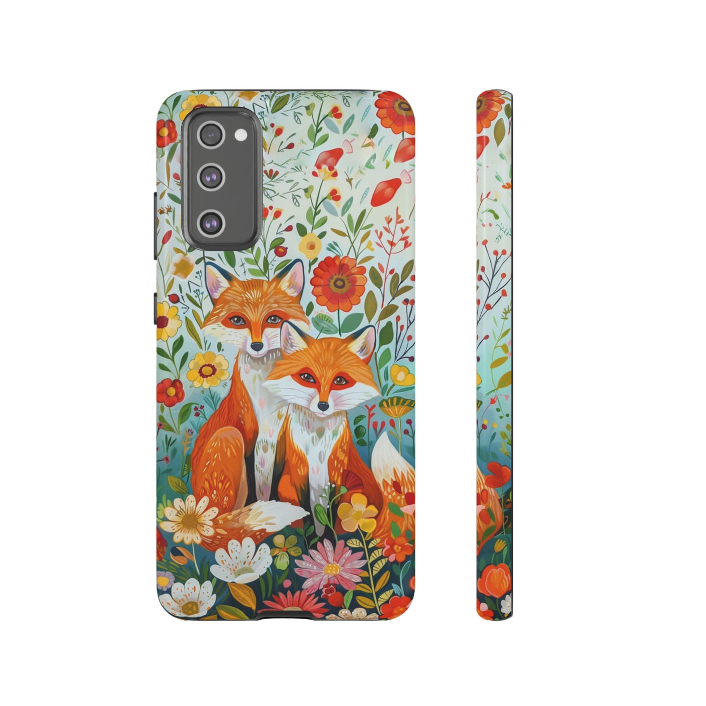 Foxes in the Floral Garden Phone Case