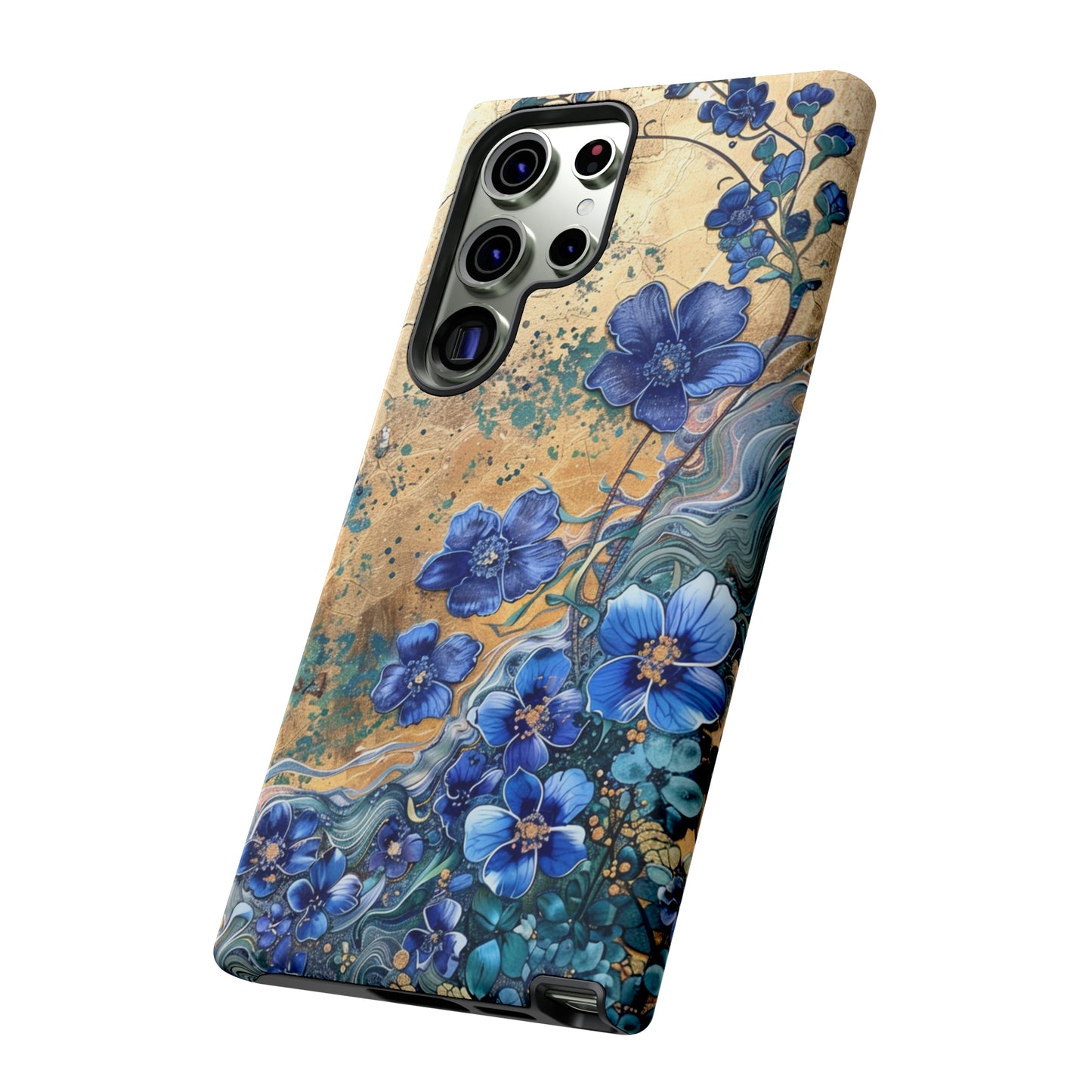 Forget Me Nots Vintage Color Splash Floral Design Phone Case