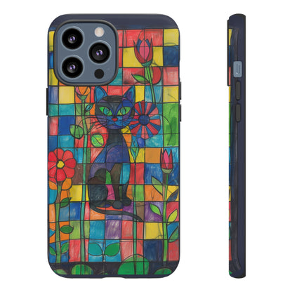 Cat in the Stained Glass Garden Phone Case