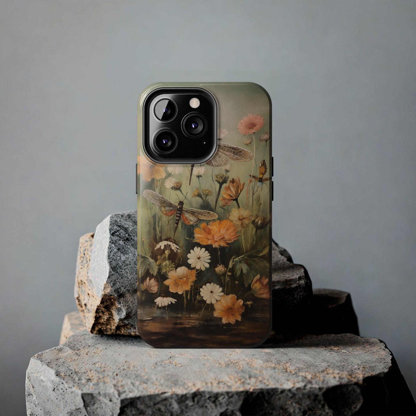 Dragonfly Floral Print iPhone Case | Nature-Inspired Elegance and Device Protection