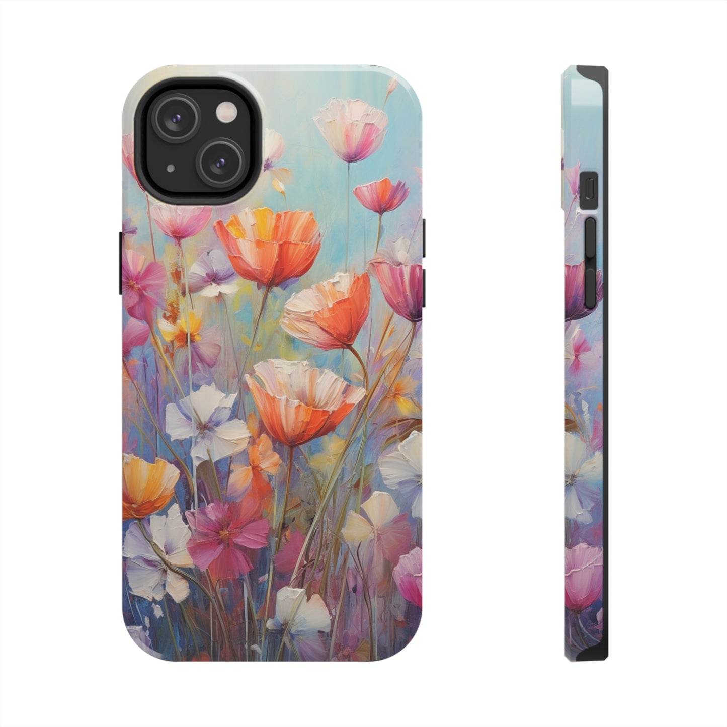 Poppy Flower Oil Painting Tough iPhone Case | Retro Groovy Phone Cover