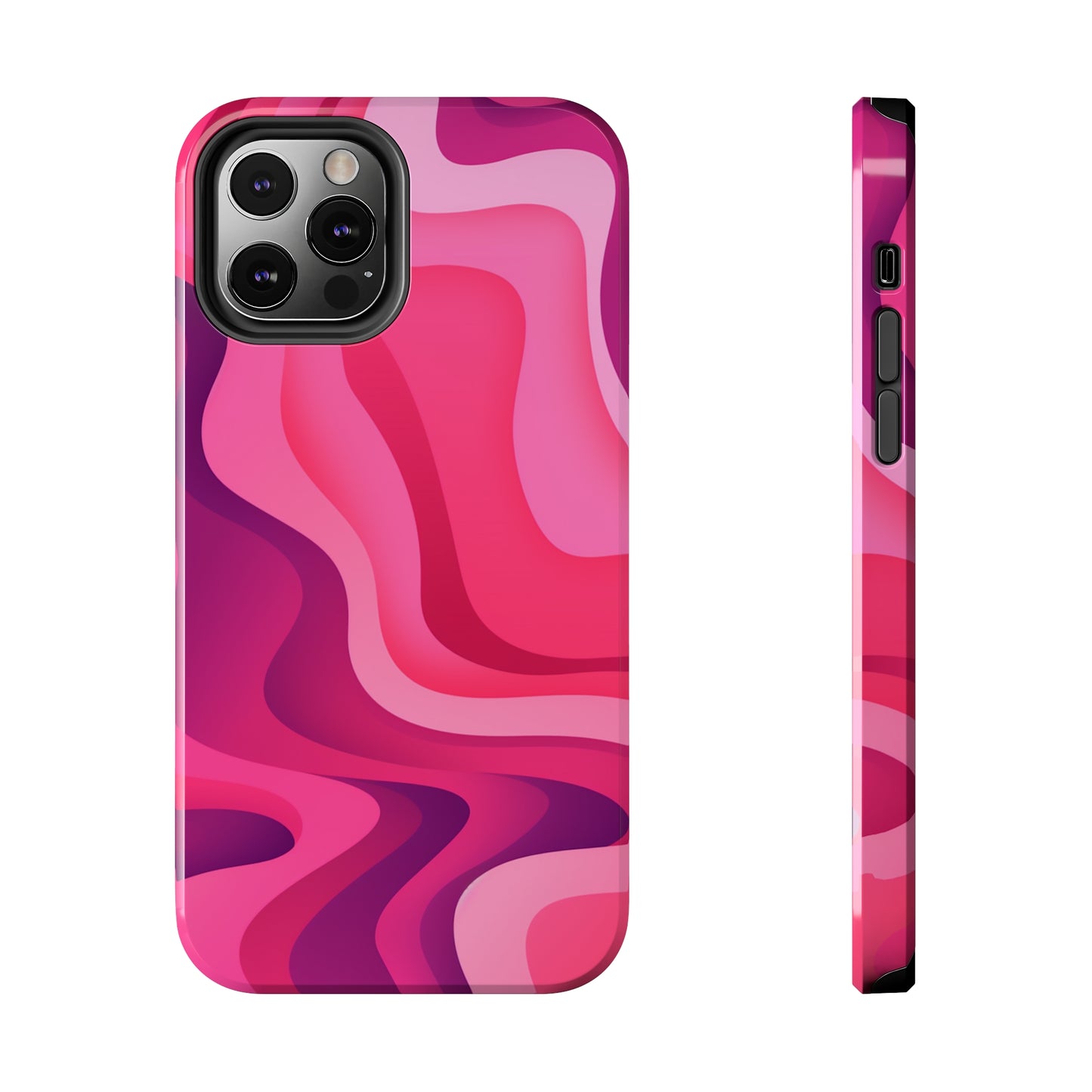 The Pink Wave iPhone Case Splash of Vibrance | Modern Art Meets Protection iPhone Tough Case