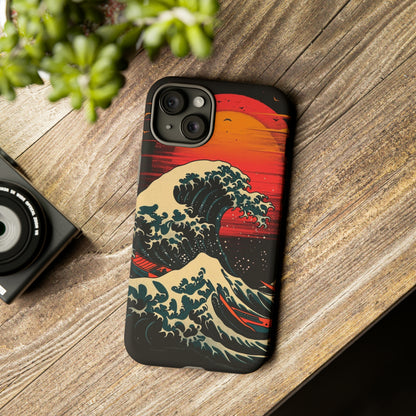 Great Wave off Kanagawa Retro Sunset