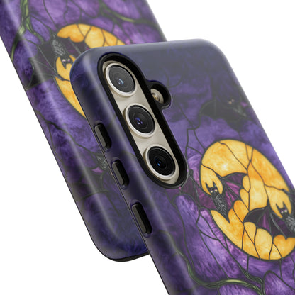 Full Moon Stained Glass Style Halloween Bats Phone Case