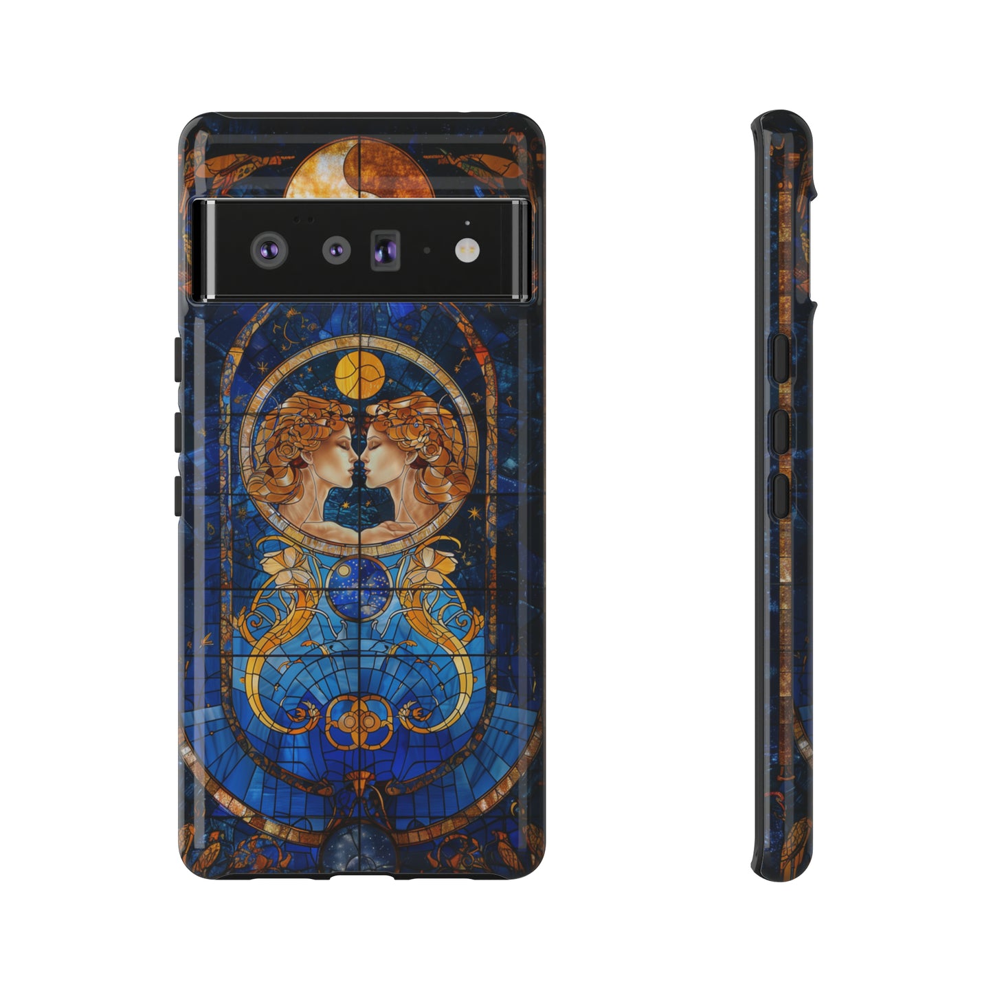 Gemini Astrology Stained Glass Phone Case