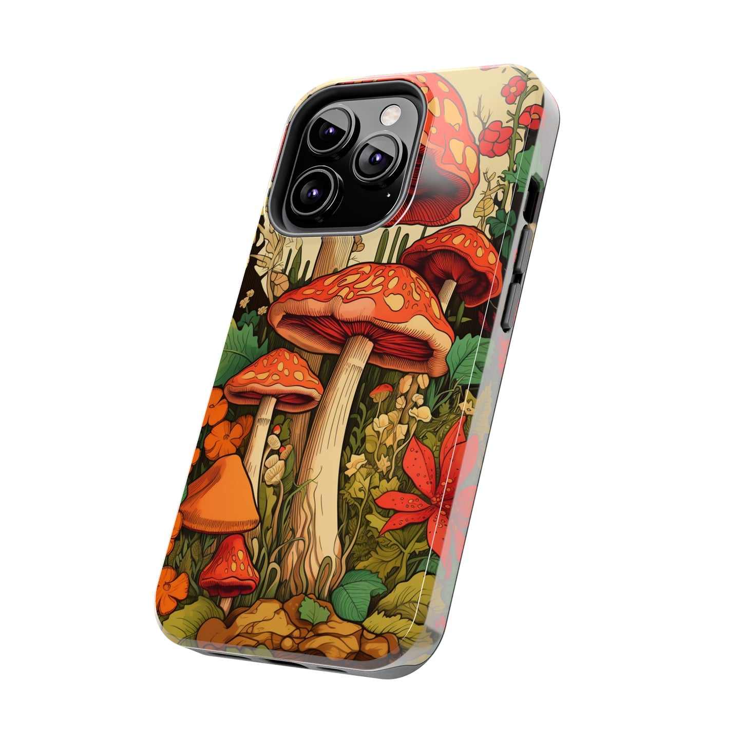 Psychedelic Retro Mushrooms: Dive Deep into Nostalgic Vibes | iPhone Case