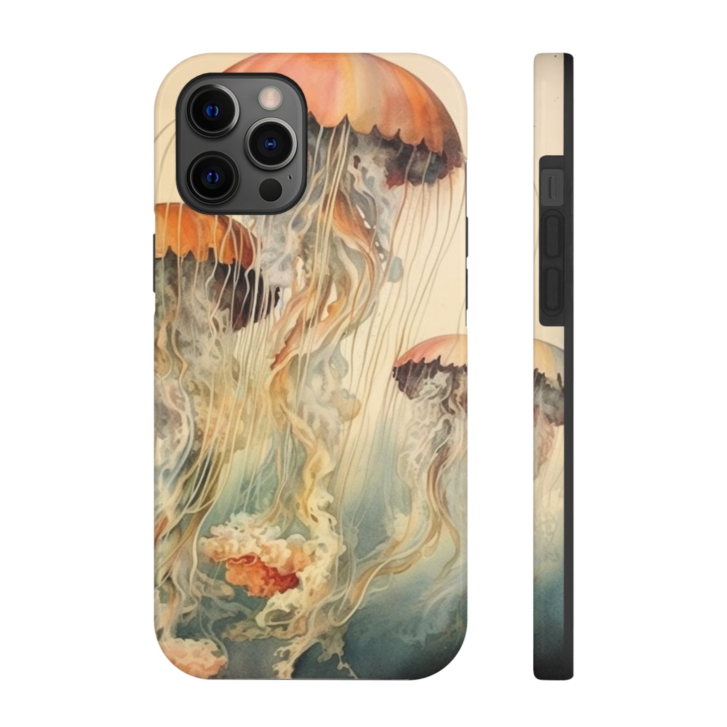 Floating Jellyfish iPhone Tough Case | Dive into an Ethereal Underwater World with Reliable Protection