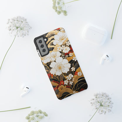 Chiyogami Floral Tough iPhone Case Galaxy S23 S22 S21 S20 Plus Ultra | Iphone 14 13 12 11 8 Pro Max Mini | Pixel 7 6 Pro 5 | Japanese Boho