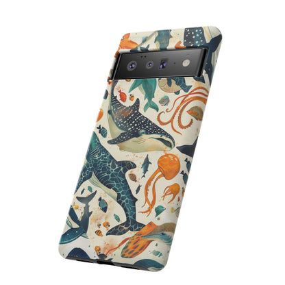 Undersea World Shark, Turtle, Manta Ray Phone Case