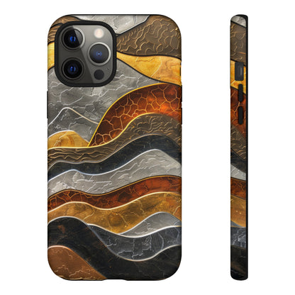 Abstract Gold and Silver Mountain Design Phone Case