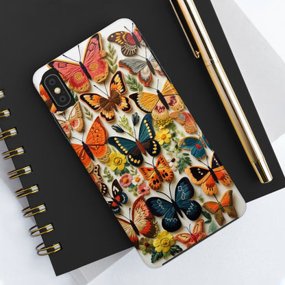 Embroidery Butterflies iPhone Case | Whimsical Elegance and Nature's Beauty in Handcrafted Detail