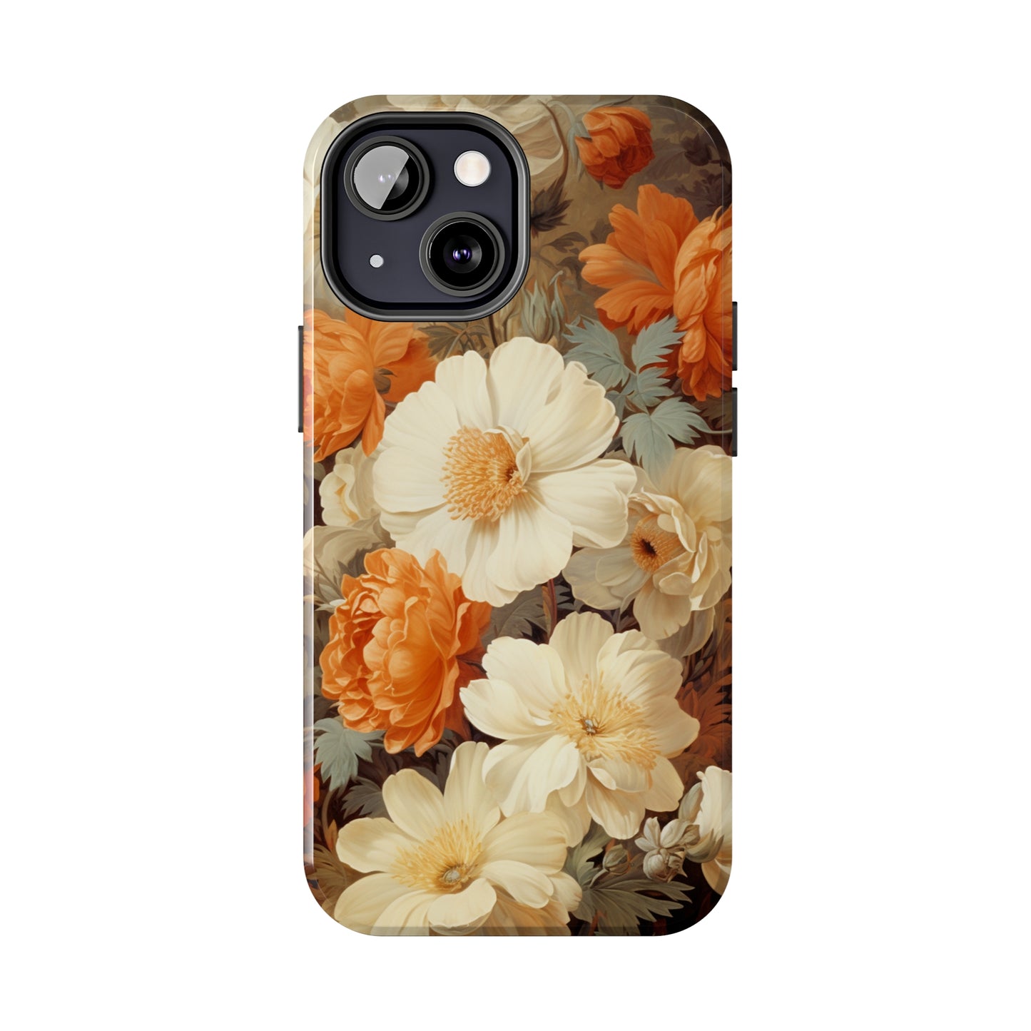 Vintage Floral Aesthetic Phone Tough Case Antique Print for iPhone 14 11 Pro 12 13 XR XS X 7+ 8 Boho Nature Flowers Cottage Core