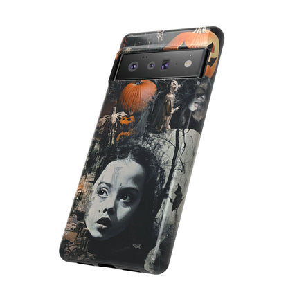 Vintage Halloween Collage Wednesday Goth Style Jackolantern Spooky Phone Cover