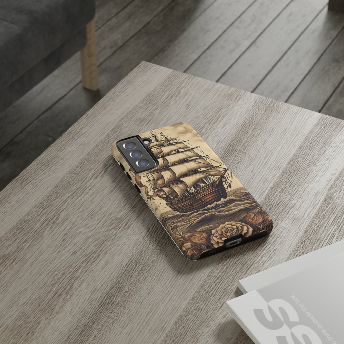 Vintage Tattoo Style Pirate Ship Phone Case