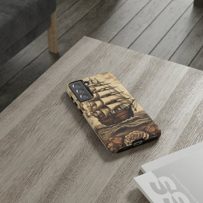 Vintage Tattoo Style Pirate Ship Phone Case