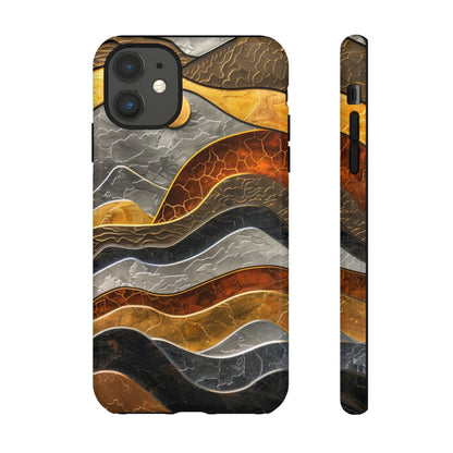 Abstract Gold and Silver Mountain Design Phone Case