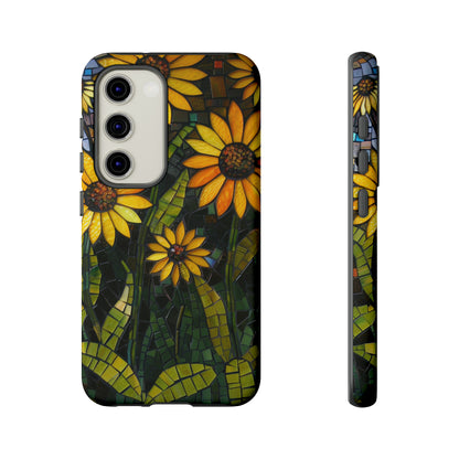 Yellow and Gold Daisy Mosaic Stained Glass Phone Case