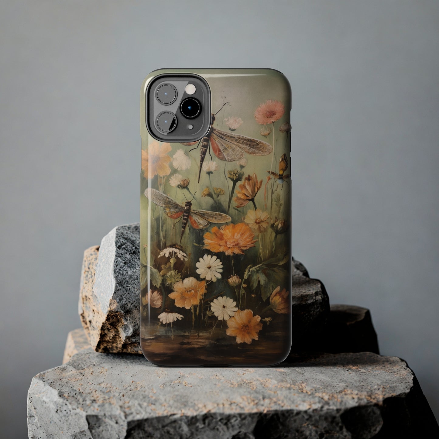 Dragonfly Floral Print iPhone Case | Nature-Inspired Elegance and Device Protection