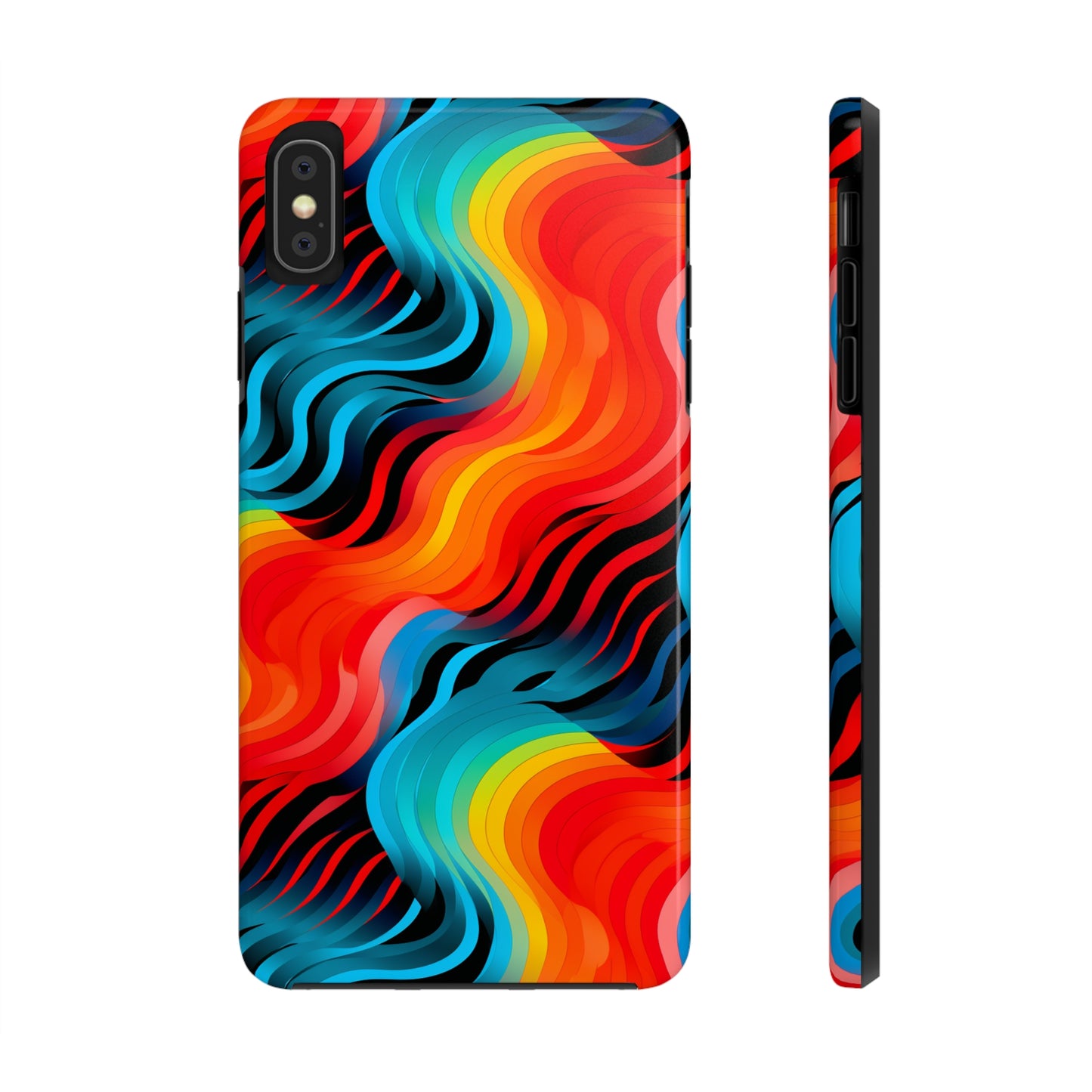 Color Splash Wave Pattern Tough iPhone Case | Embrace Vibrant Style and Reliable Protection