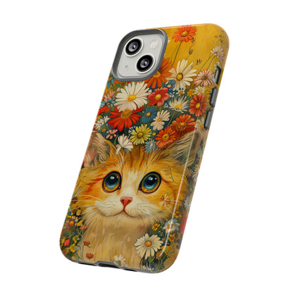 Cute Cat in Floral Garden iPhone Case