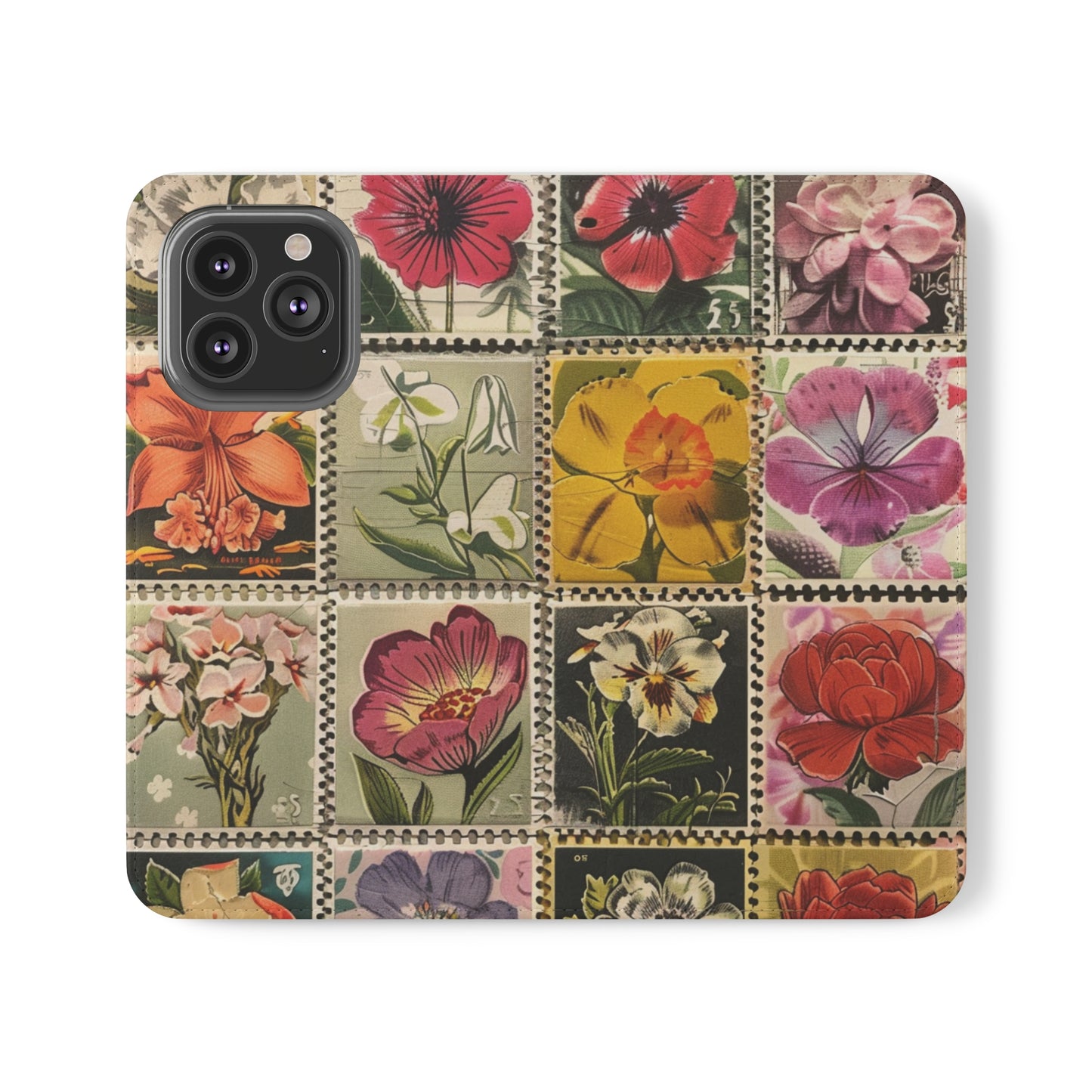 Vintage Floral Stamp Collection Flip Case