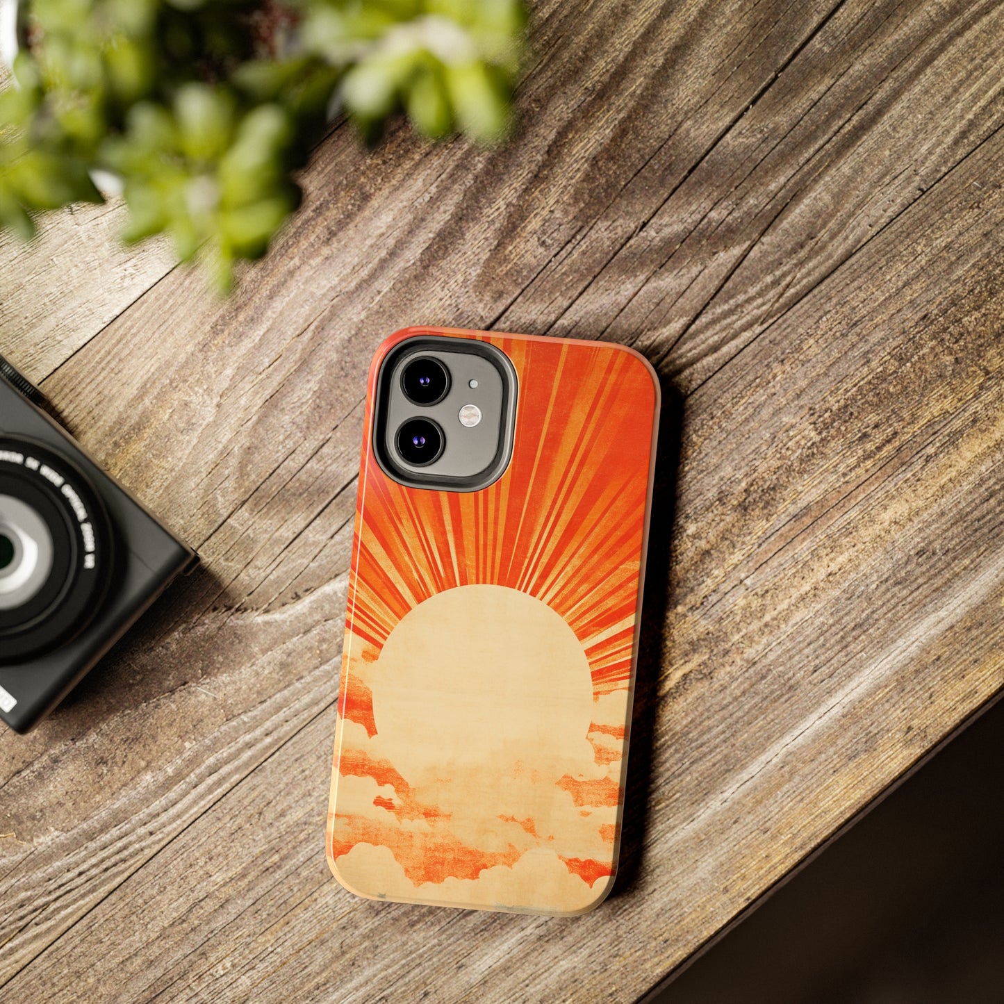 Retro Abstract Sunburst iPhone Case | Embrace the Nostalgic Charm of Artistic Rays