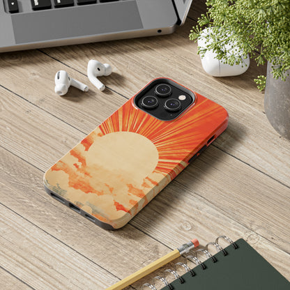 Retro Abstract Sunburst iPhone Case | Embrace the Nostalgic Charm of Artistic Rays