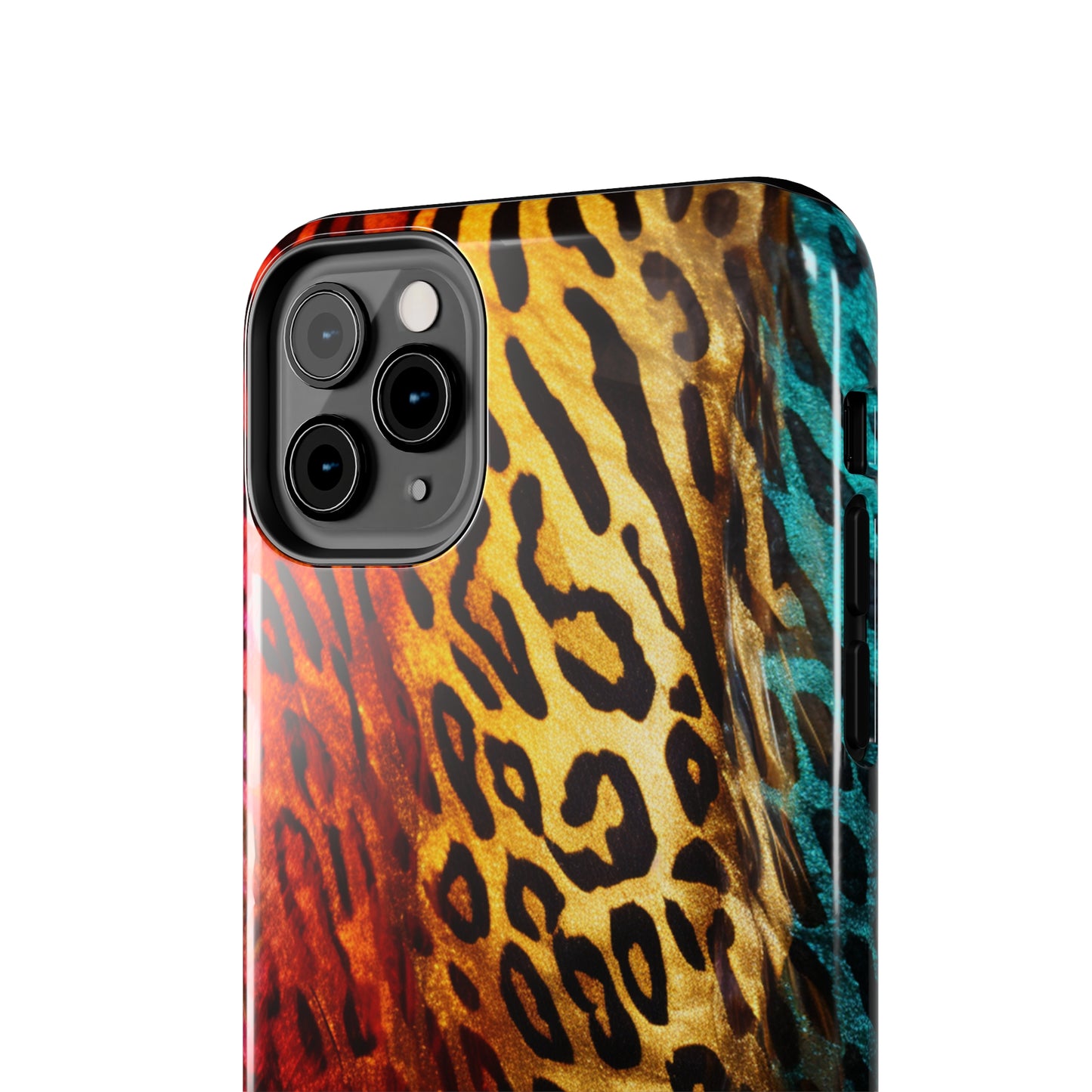 Kaleidoscopic Wild: Psychedelic Rainbow Leopard Print | Dazzling iPhone Case